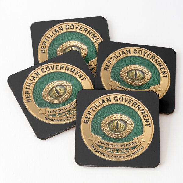 Item preview, Reptilian Government Temperature Control - Employee of the Month Fake Badge designed and sold by RogueSquirrels.