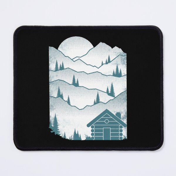 Item preview, Mountain Cabin Sun Landscape Graphic designed and sold by helencacu.