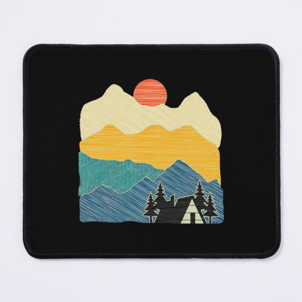 Item preview, Mountain Cabin Sunset Halftone Design designed and sold by wyrichbosle.
