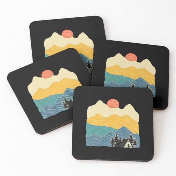 Item preview, Mountain Cabin Sunset Halftone Design designed and sold by wyrichbosle.