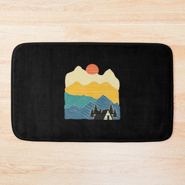 Item preview, Mountain Cabin Sunset Halftone Design designed and sold by wyrichbosle.