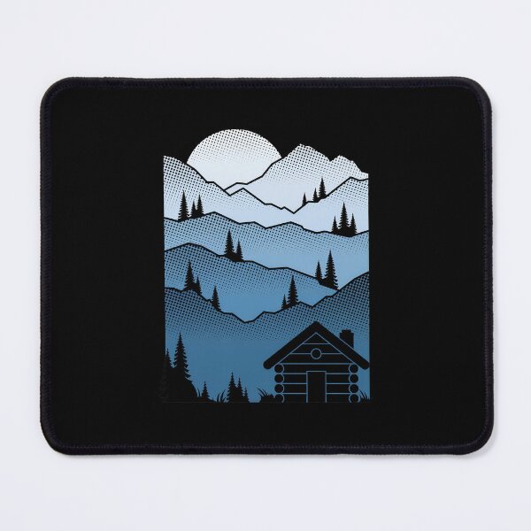 Item preview, Mountain Cabin Sunset Halftone Design designed and sold by sotospor.