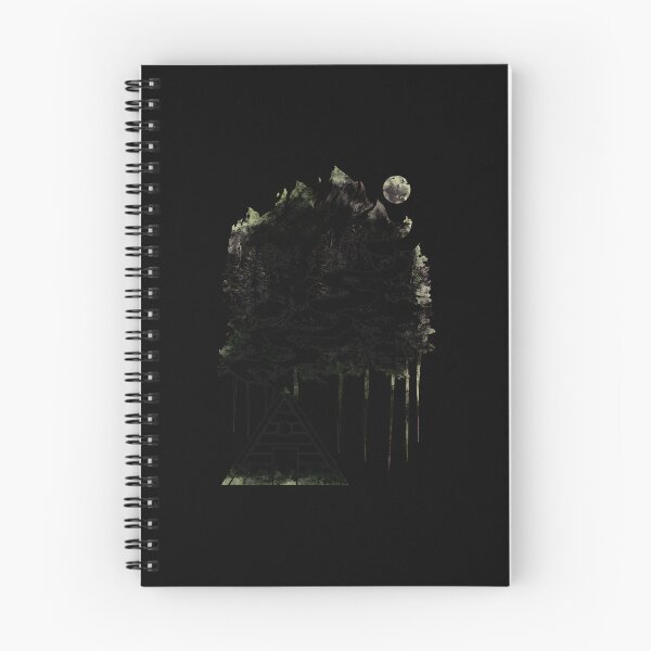 Item preview, Mountain Forest Cabin Smoke Moon Ink Wash Art designed and sold by fetzrolfs.