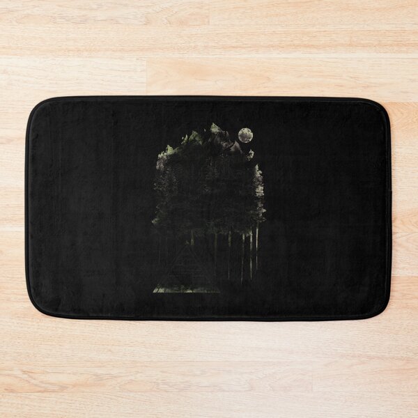 Item preview, Mountain Forest Cabin Smoke Moon Ink Wash Art designed and sold by fetzrolfs.