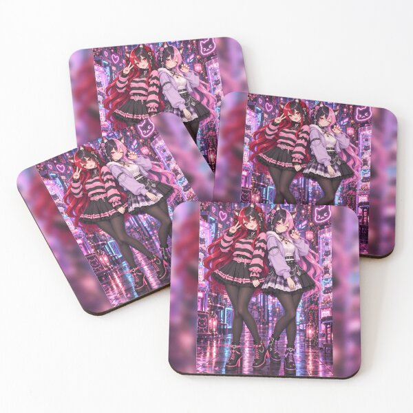 Item preview, Neon Neko Besties – Gothic Kawaii Girls designed and sold by Revyra Design .