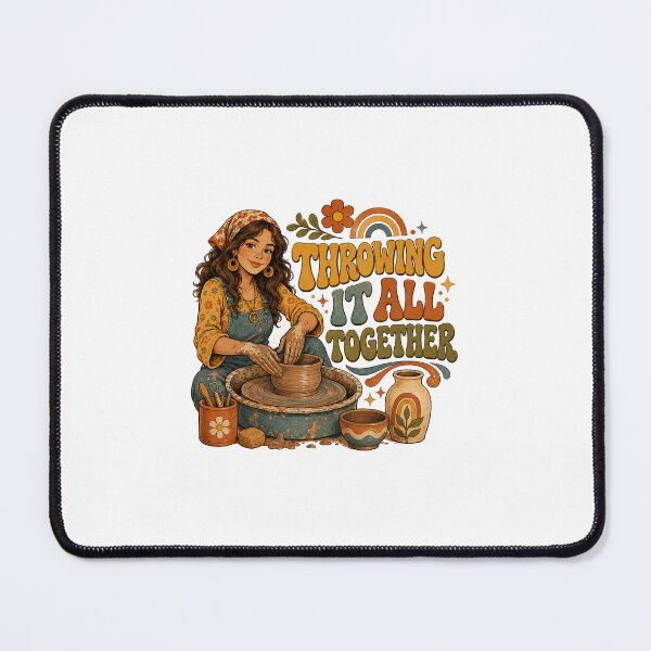 Item preview, Retro Pottery Gift - Wheel - Cottagecore Craft designed and sold by RedRubyBubble.