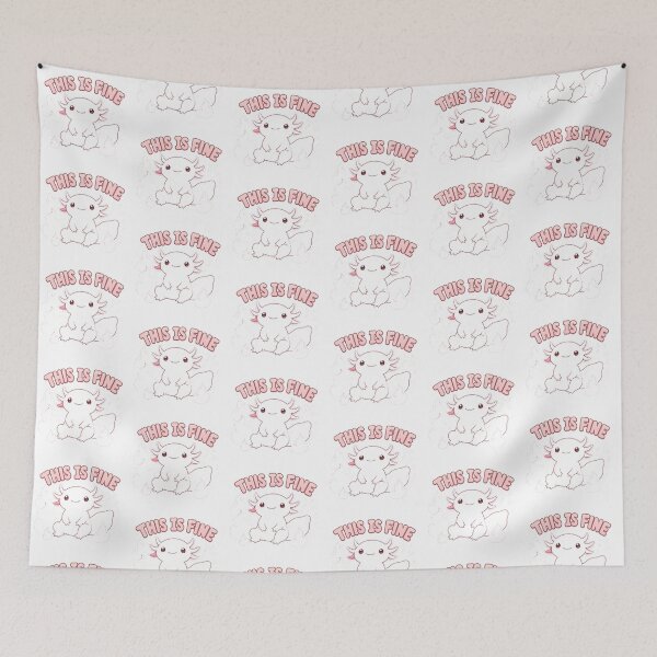 Item preview, Axolotl Gift - This Is Fine - Cute Meme designed and sold by RedRubyBubble.