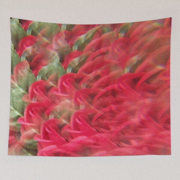 Item preview, Crimson Velvet & Emerald Garden: Romantic Rose Petal Abstract Art designed and sold by ElionSolis.