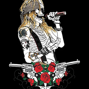 Artwork thumbnail, Skeleton Rocker Mic Roses Gun Band by JESSICGALIS