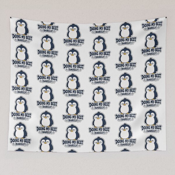 Item preview, Penguin Gift - Doing My Best (Barely) designed and sold by RedRubyBubble.