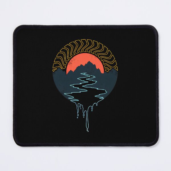 Item preview, Mountain River Sunset Circle Dripping Art designed and sold by sotospor.