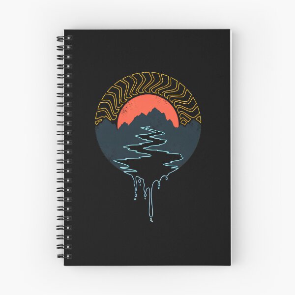 Item preview, Mountain River Sunset Circle Dripping Art designed and sold by sotospor.