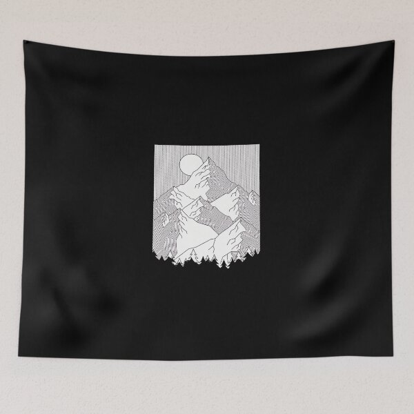 Item preview, Mountain Sun Peaks Line Art Outdoor Adventure designed and sold by lamercarv.