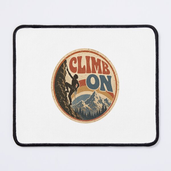 Item preview, Rock Climbing Gift - Retro Climb On designed and sold by RedRubyBubble.