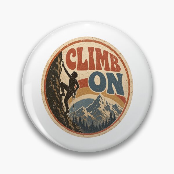 Item preview, Rock Climbing Gift - Retro Climb On designed and sold by RedRubyBubble.