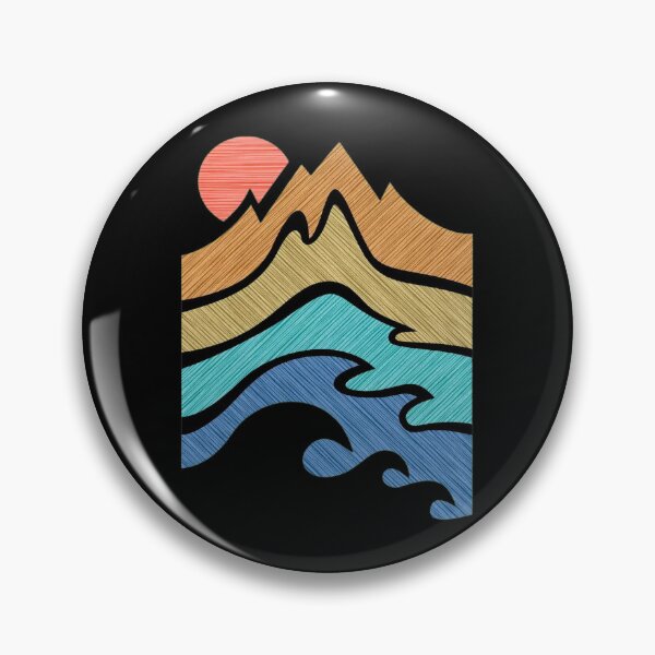 Item preview, Mountain Sunset Ocean Waves Textured Graphic designed and sold by helencacu.