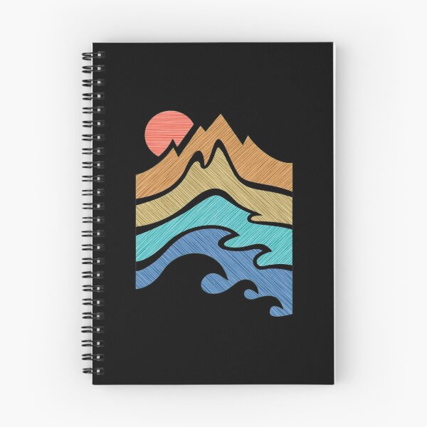 Item preview, Mountain Sunset Ocean Waves Textured Graphic designed and sold by helencacu.