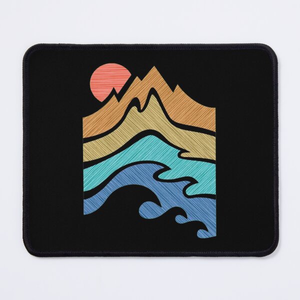 Item preview, Mountain Sunset Ocean Waves Textured Graphic designed and sold by helencacu.
