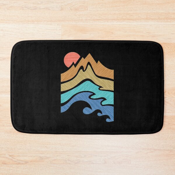 Item preview, Mountain Sunset Ocean Waves Textured Graphic designed and sold by helencacu.