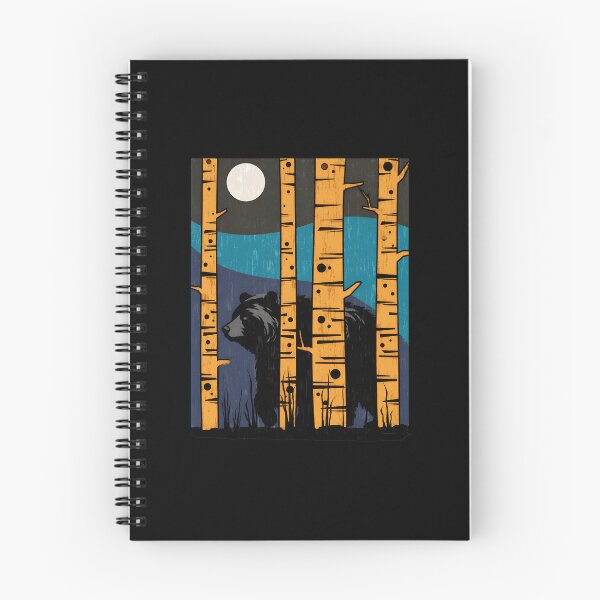 Item preview, Night Bear Birch Forest Moon Wildlife Art designed and sold by lasopent.