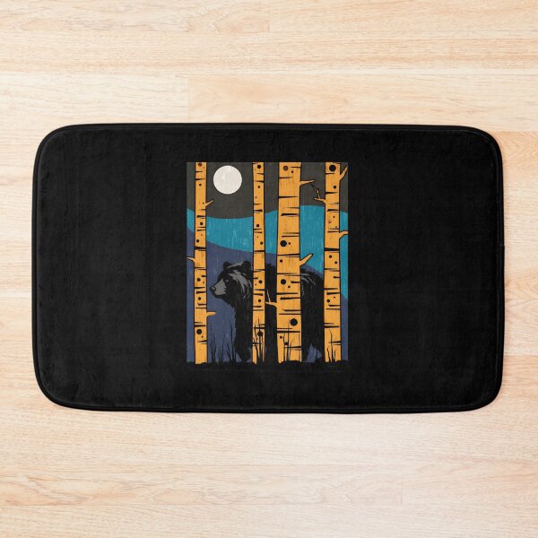 Item preview, Night Bear Birch Forest Moon Wildlife Art designed and sold by lasopent.