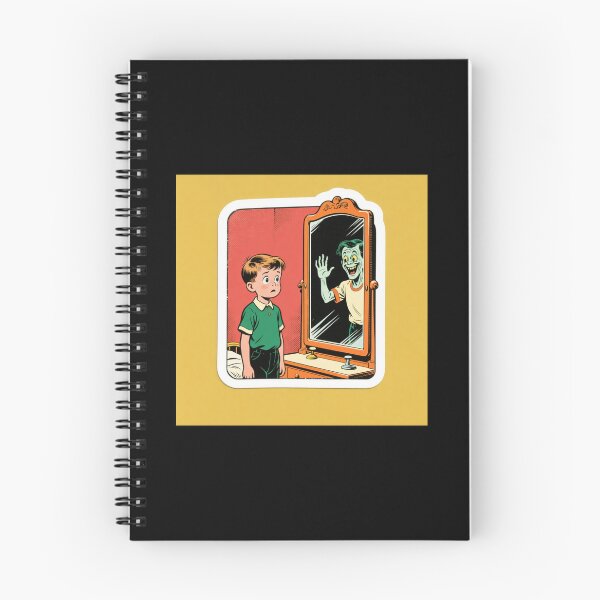 Item preview, Retro Comic Boy with Monster Mirror Reflection - Vintage Horror Pop Art designed and sold by Elite Wall Art.