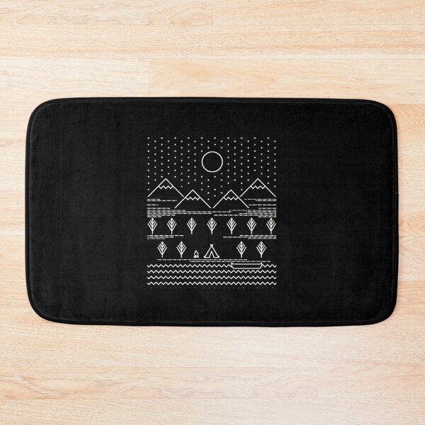 Item preview, Night Mountain Camp Lake Moon Stars Line Art designed and sold by helencacu.
