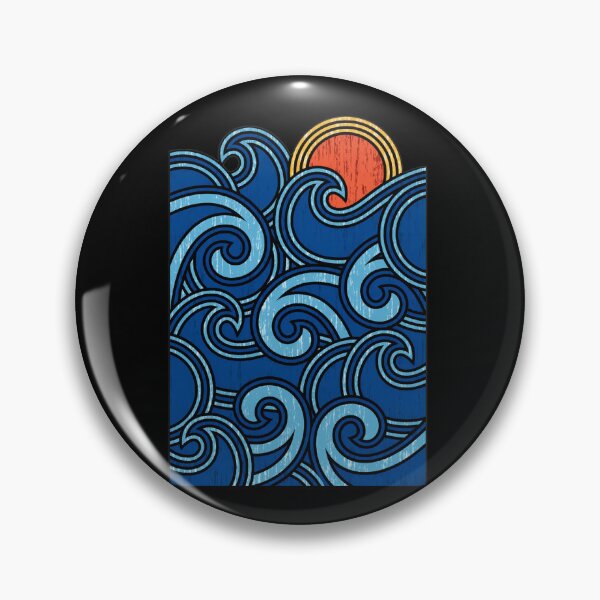 Item preview, Ocean Waves Sunset Gradient Circle Graphic designed and sold by fetzrolfs.