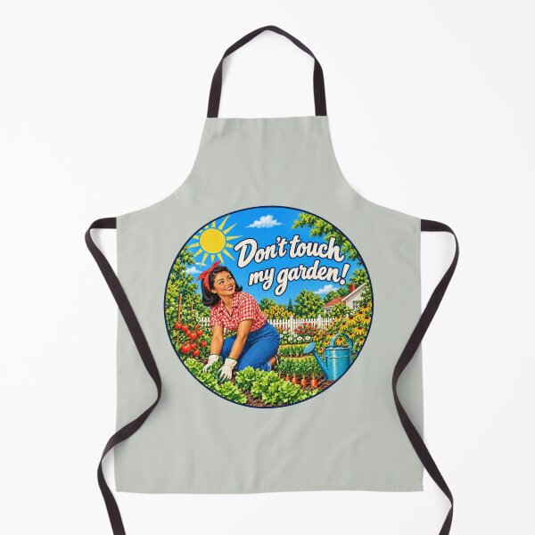 Item preview, Don’t Touch My Garden, Retro Asian Woman Gardener designed and sold by American Fieldmark Studio.