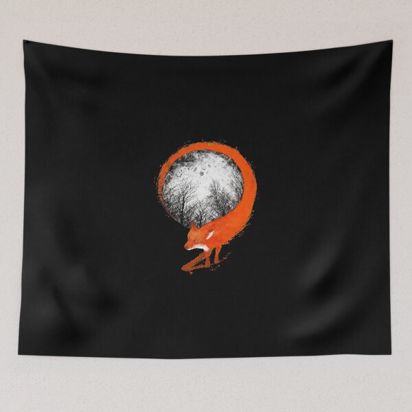 Item preview, Orange Fox Moon Brushstroke Art designed and sold by sotospor.