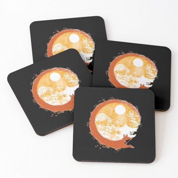 Item preview, Oriental Fox Mount Fuji Cherry Blossom Art designed and sold by fetzrolfs.