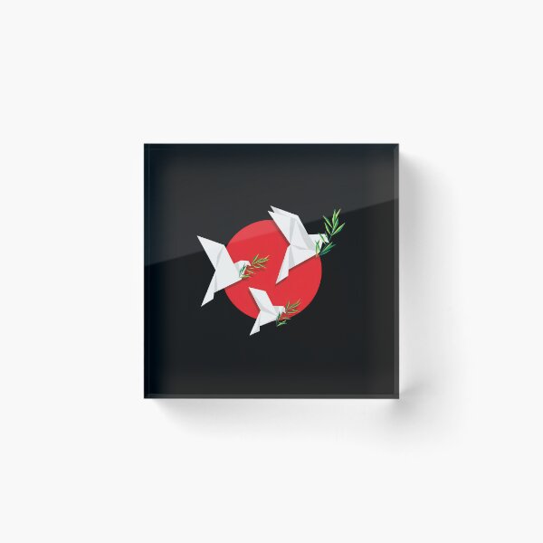Item preview, Origami Peace Doves with Olive Branches on Red Circle designed and sold by andrasmar.