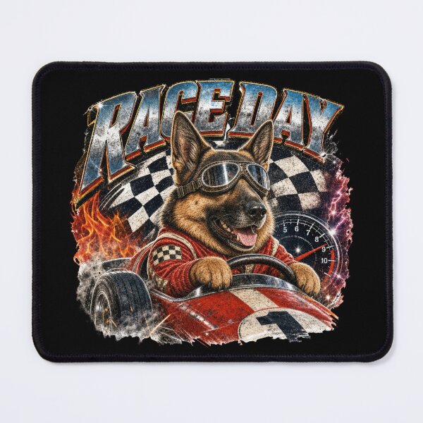 Item preview, Race Day – German Shepherd Race Car Driver designed and sold by Automotive Art by Greg.