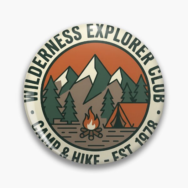 Item preview, Wilderness Explorer Club Vintage Camping Badge Design designed and sold by iwzzuel.