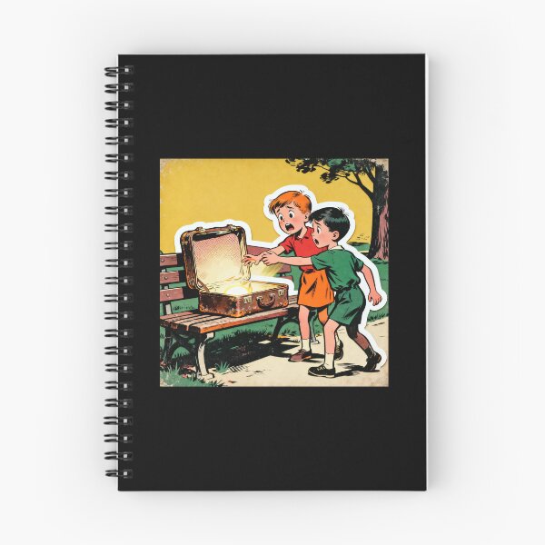 Item preview, Retro Comic Boys with Glowing Mystery Suitcase designed and sold by Elite Wall Art.