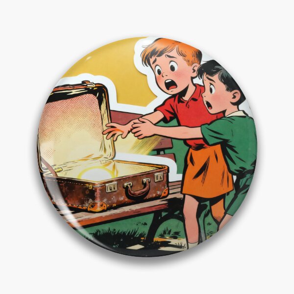 Item preview, Retro Comic Boys with Glowing Mystery Suitcase designed and sold by Elite Wall Art.