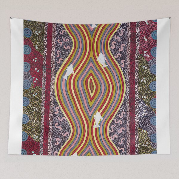 Item preview, Fish and honey dreaming - native art designed and sold by NeonCanvasDream.
