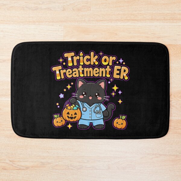 Item preview, Trick or Treatment ER Nurse Halloween Cat designed and sold by VioletNance.