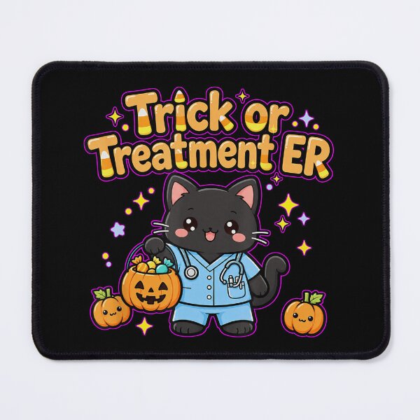 Item preview, Trick or Treatment ER Nurse Halloween Cat designed and sold by VioletNance.