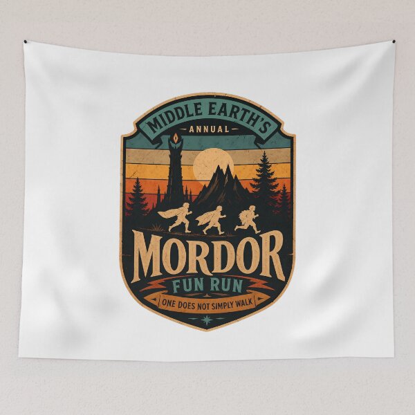 Item preview, Lotr- Middle Earth's Annual Mordor Fun Run designed and sold by FrontierCosmic.
