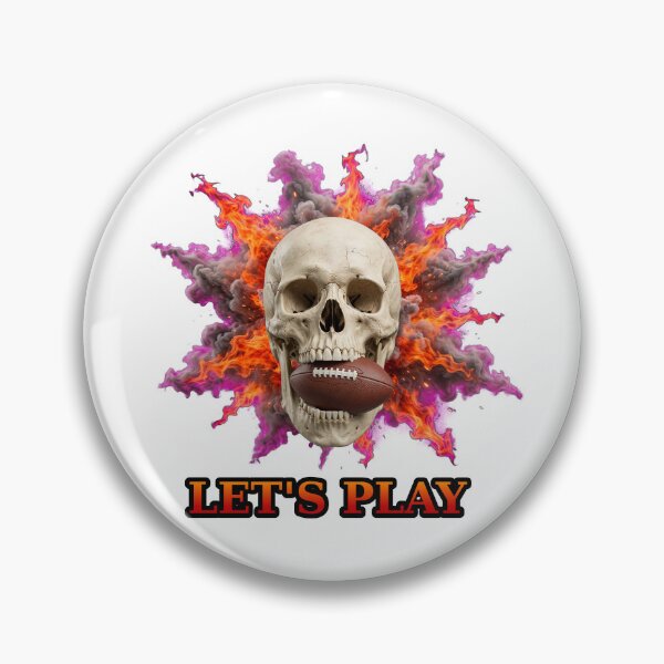 Item preview, Fiery Skull Football Shirt - LET'S PLAY American Football Skull Shirt - Halloween Football Design designed and sold by yassine elhaidi.
