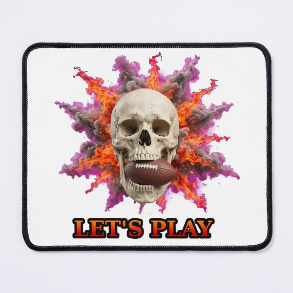 Item preview, Fiery Skull Football Shirt - LET'S PLAY American Football Skull Shirt - Halloween Football Design designed and sold by yassine elhaidi.