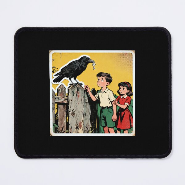 Item preview, Retro Comic Children with Crow Holding Key designed and sold by Elite Wall Art.