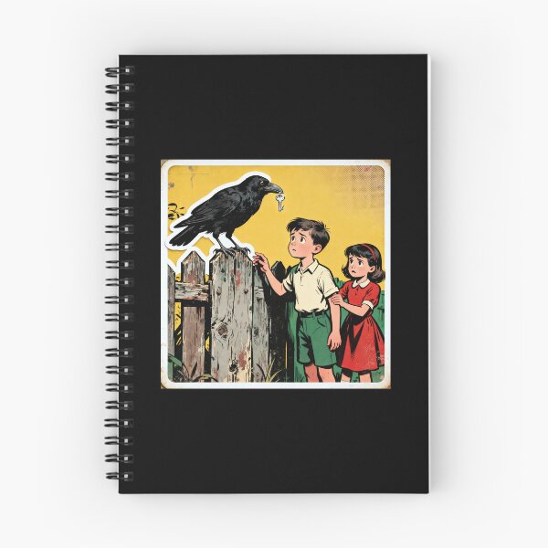 Item preview, Retro Comic Children with Crow Holding Key designed and sold by Elite Wall Art.