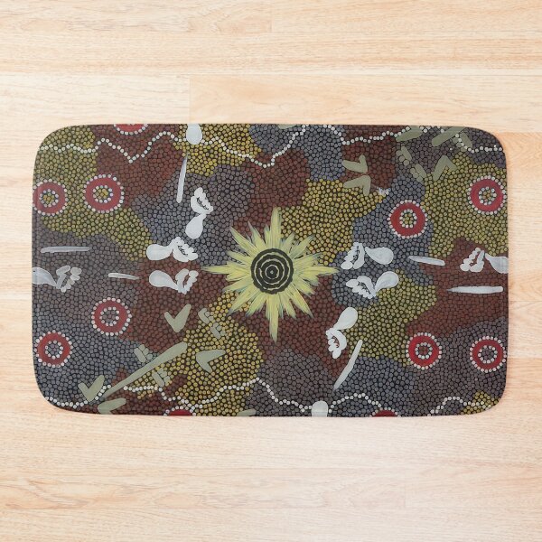 Item preview, Frog and kangaroo dreaming - native art designed and sold by NeonCanvasDream.