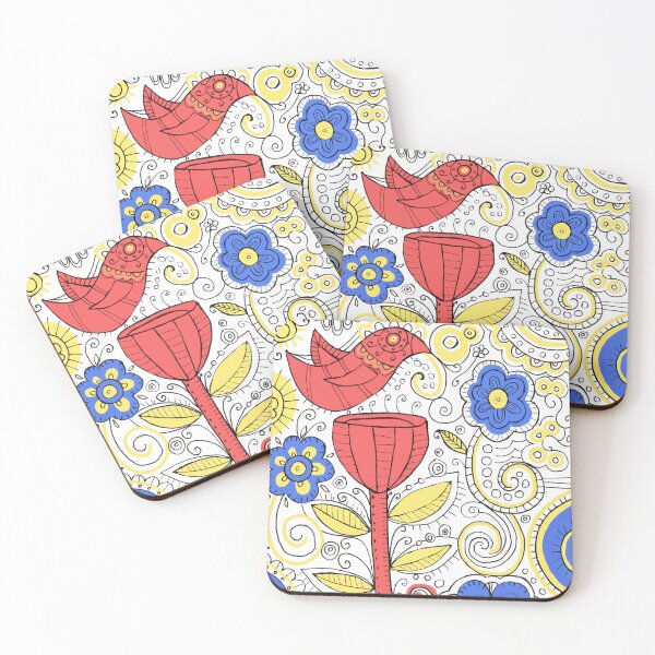 Item preview, Scarlet Bird & Blue Blossom Garden designed and sold by Fani*.