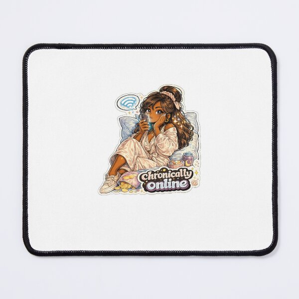 Item preview, Chronically Online Gift - Dark Skin Girl designed and sold by RedRubyBubble.