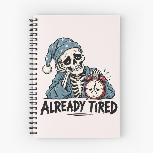 Item preview, Skeleton Alarm Clock Already Tired Funny Halloween Sleepy Skeleton designed and sold by Sanika arts .