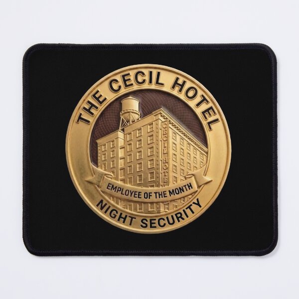 Item preview, The Cecil Hotel Night Security - Employee of the Month Fake Badge designed and sold by RogueSquirrels.