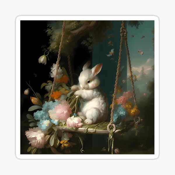 Item preview, Bunny'S Playful Sojourn In A Floral Paradise designed and sold by CosmosUK.